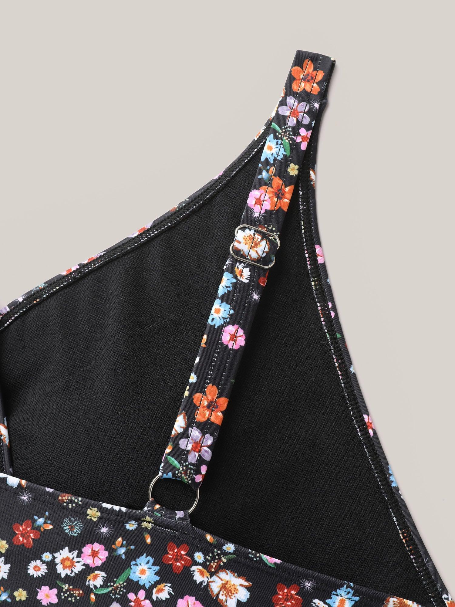 Floral Tied Waist Defining One-Piece Swimsuit Female Product Image