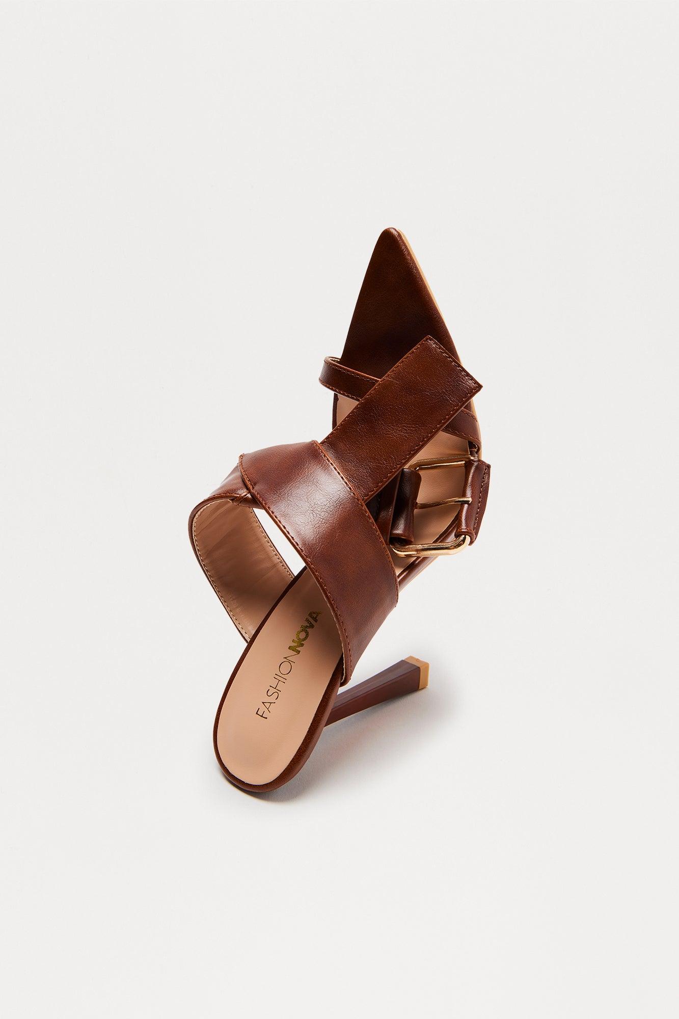 Camari Buckle Heels - Brown Female Product Image