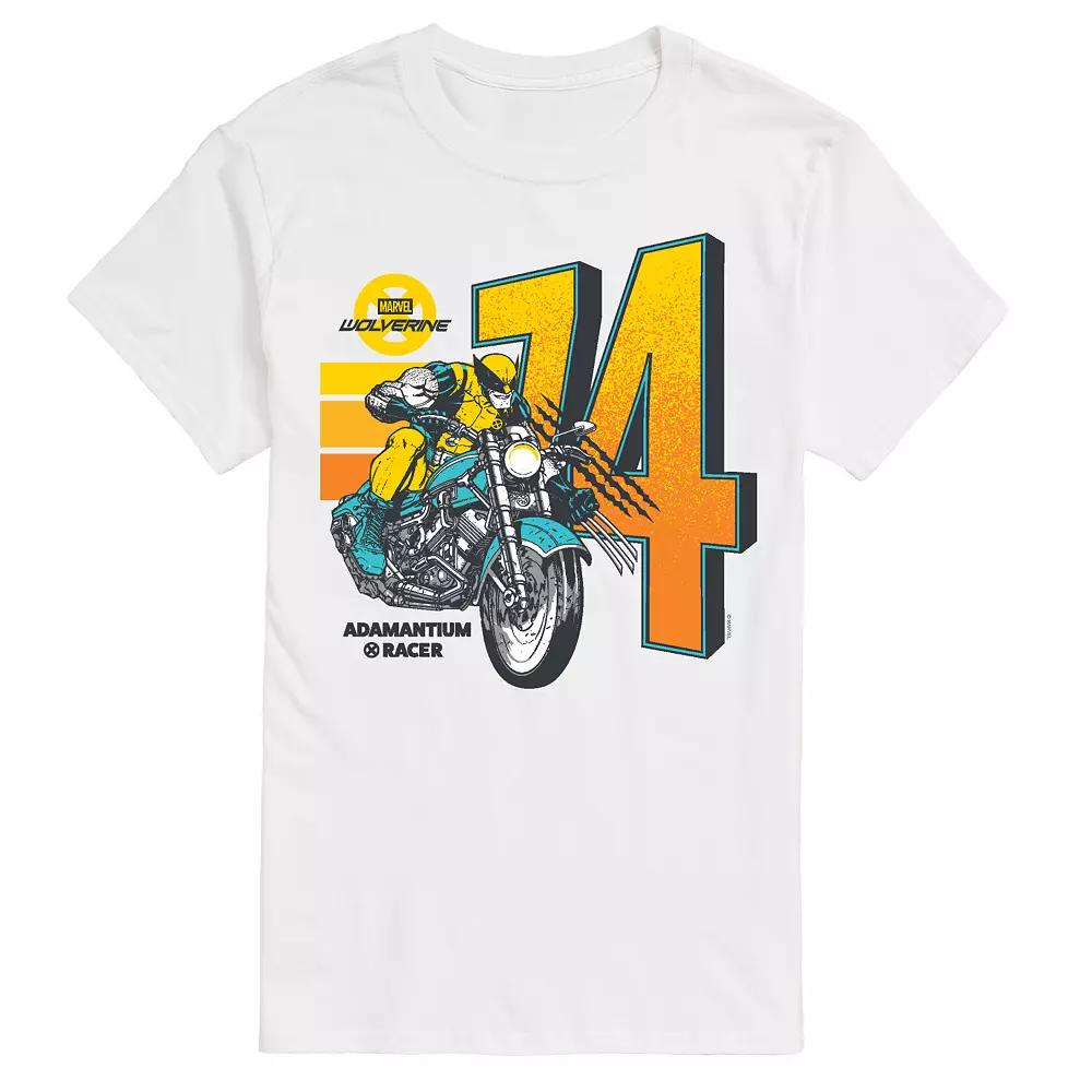 Men's Marvel Wolverine Retro Motorcycle Racing 74 Graphic Tee,  Product Image