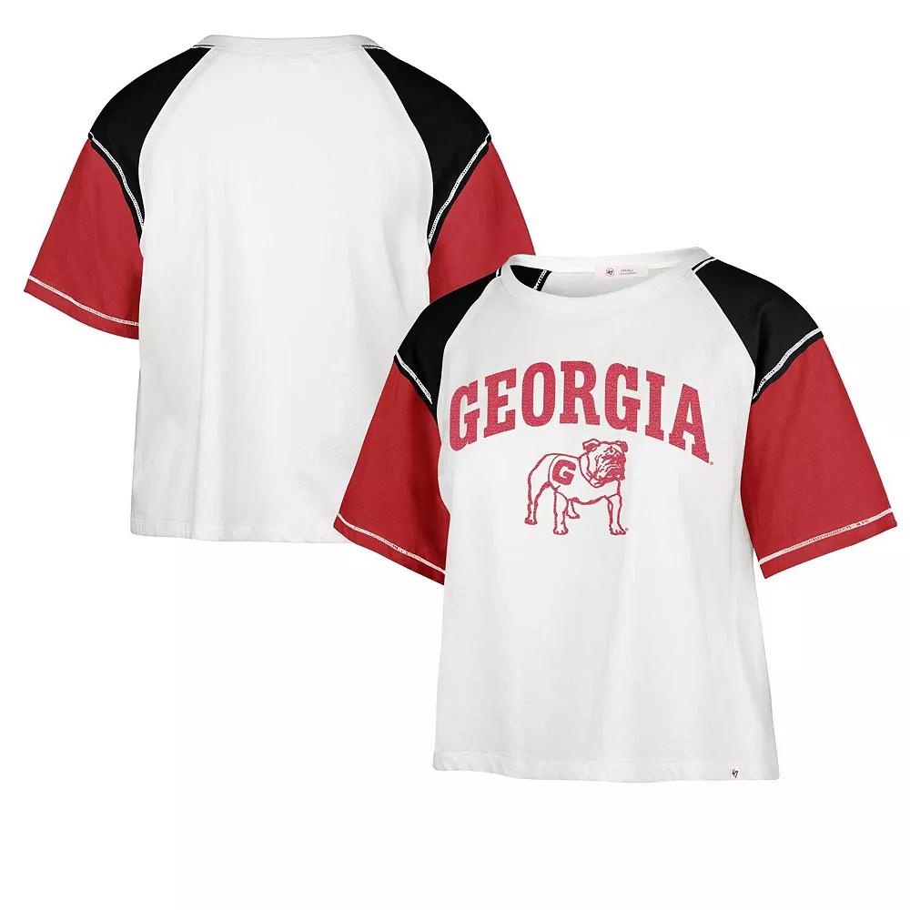 Women's '47 White Georgia Bulldogs Serenity Gia Cropped T-Shirt, Size: XL Product Image