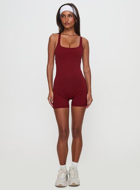 Run The Play Active Romper Red Product Image