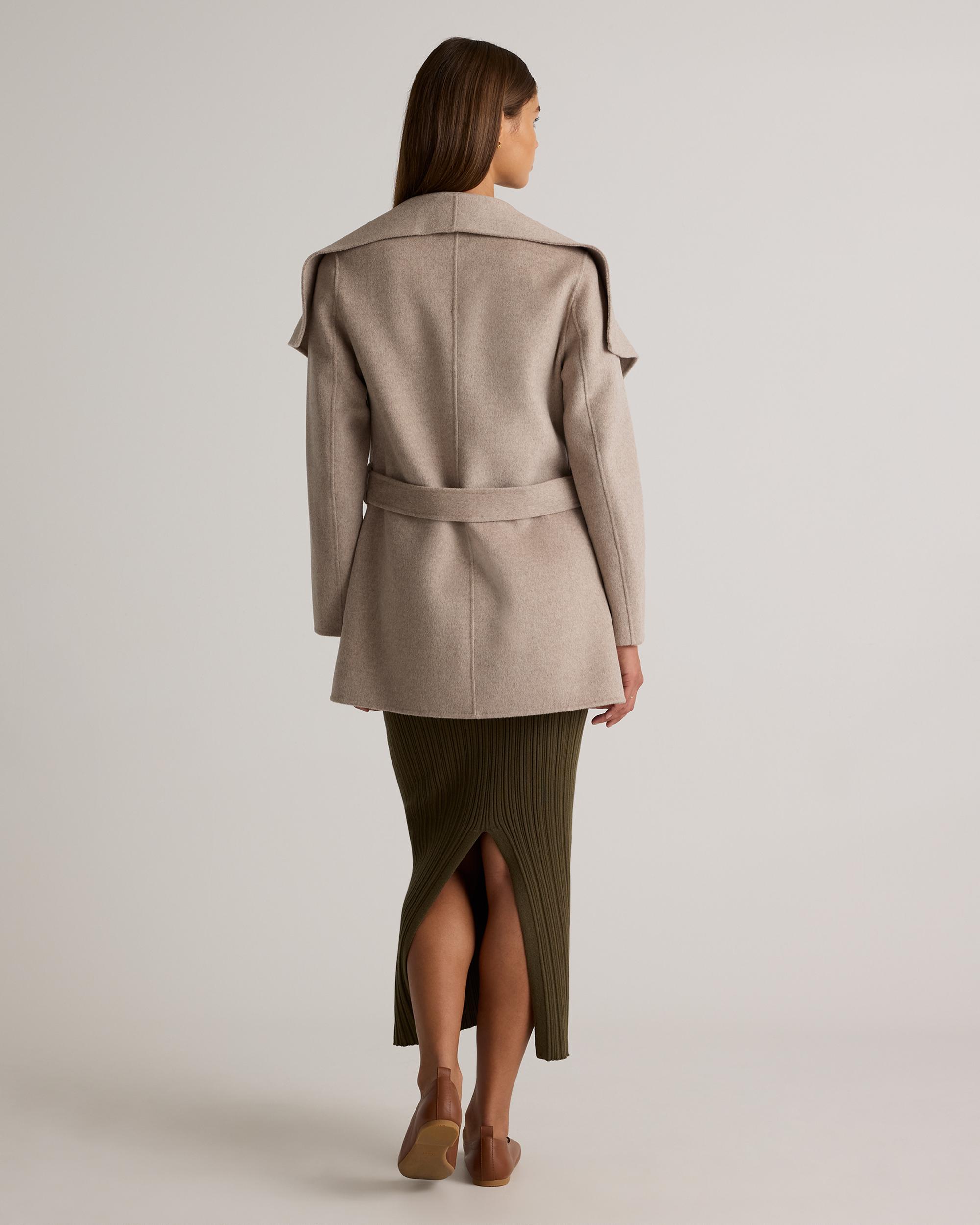 Quince | Women's Double-Faced Merino Wool Draped Collar Short Wrap Coat Product Image