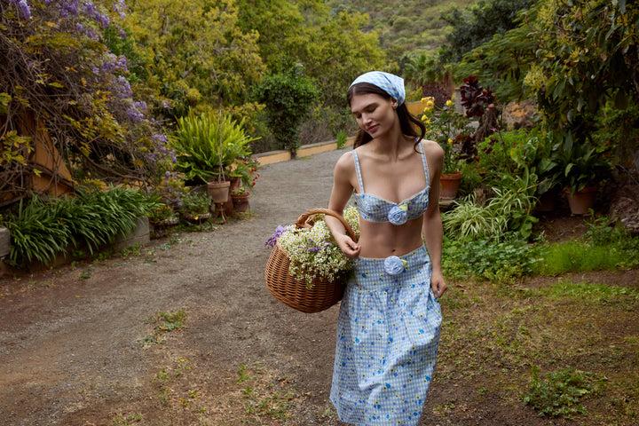 Brigitta Midi Skirt — Blue Product Image