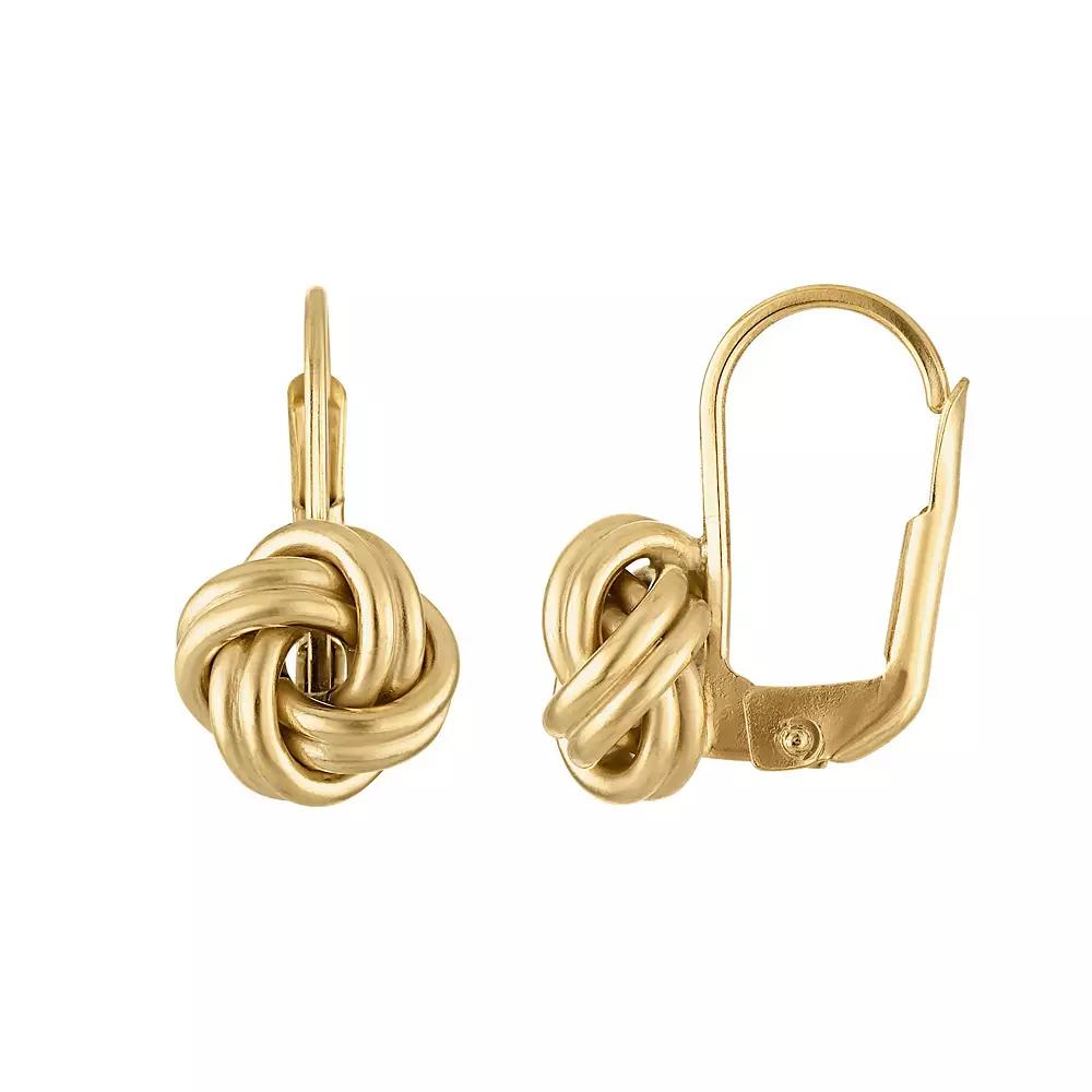Giorgio di Vicenza 14k White Gold Love Knot Leverback Earrings, Women's, 14k Gold Product Image