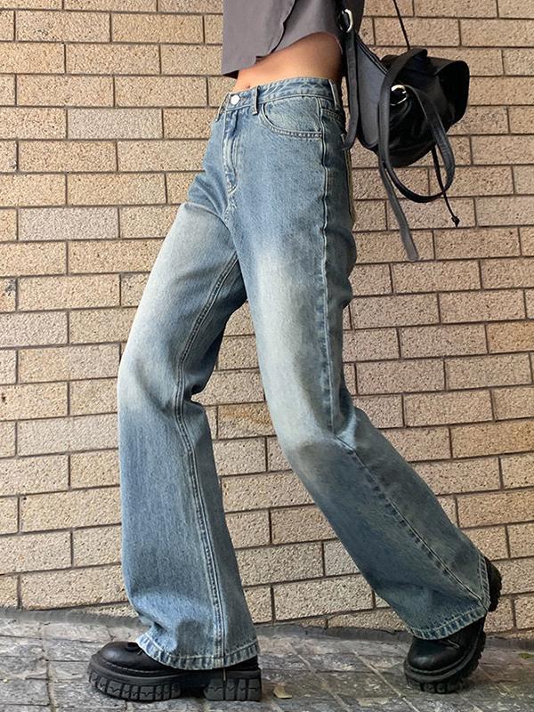 Light Blue Wash High Rise Boyfriend Jeans Product Image