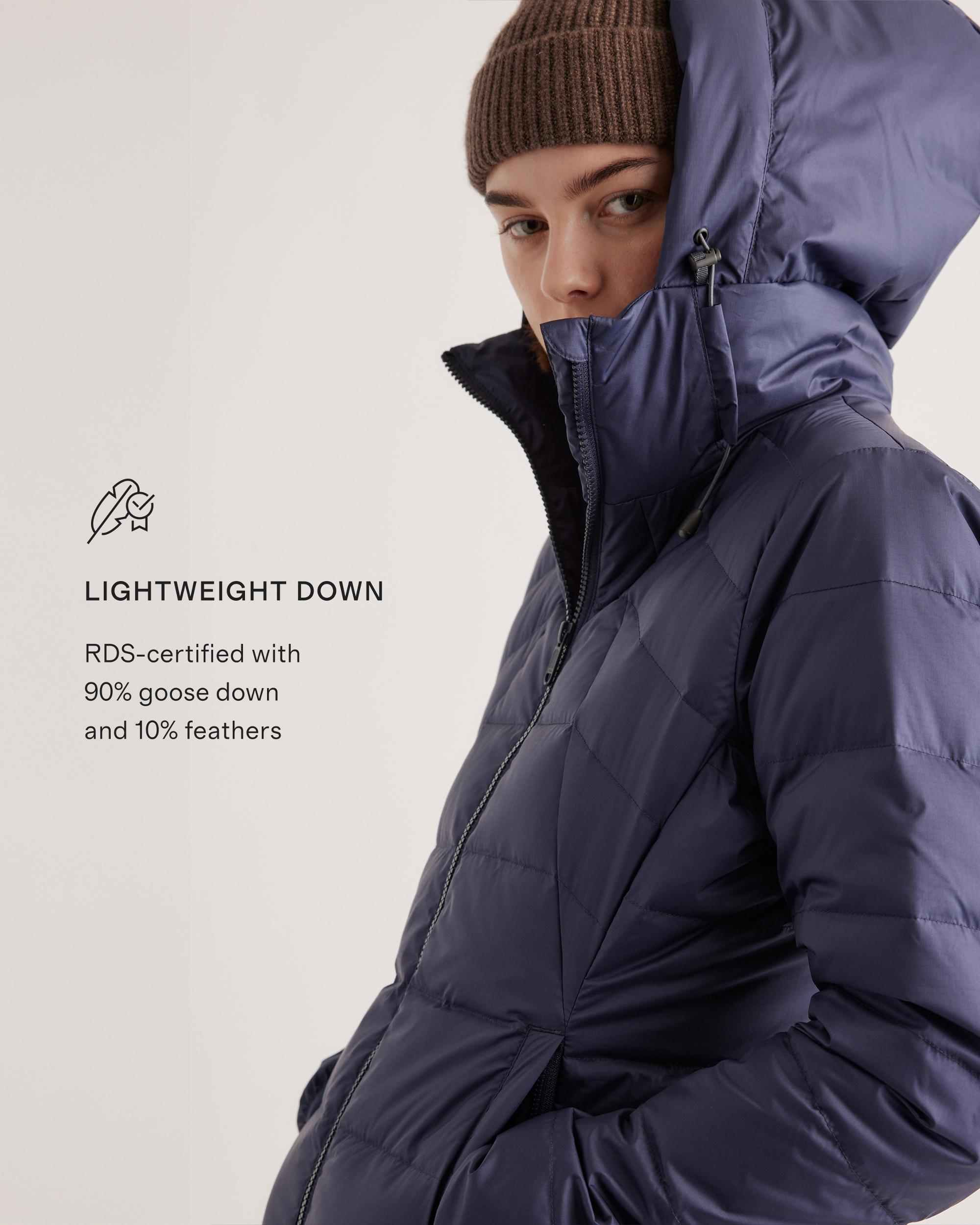 Quince | Women's Lightweight Down Packable Puffer Hooded Jacket Recycled Polyester Product Image