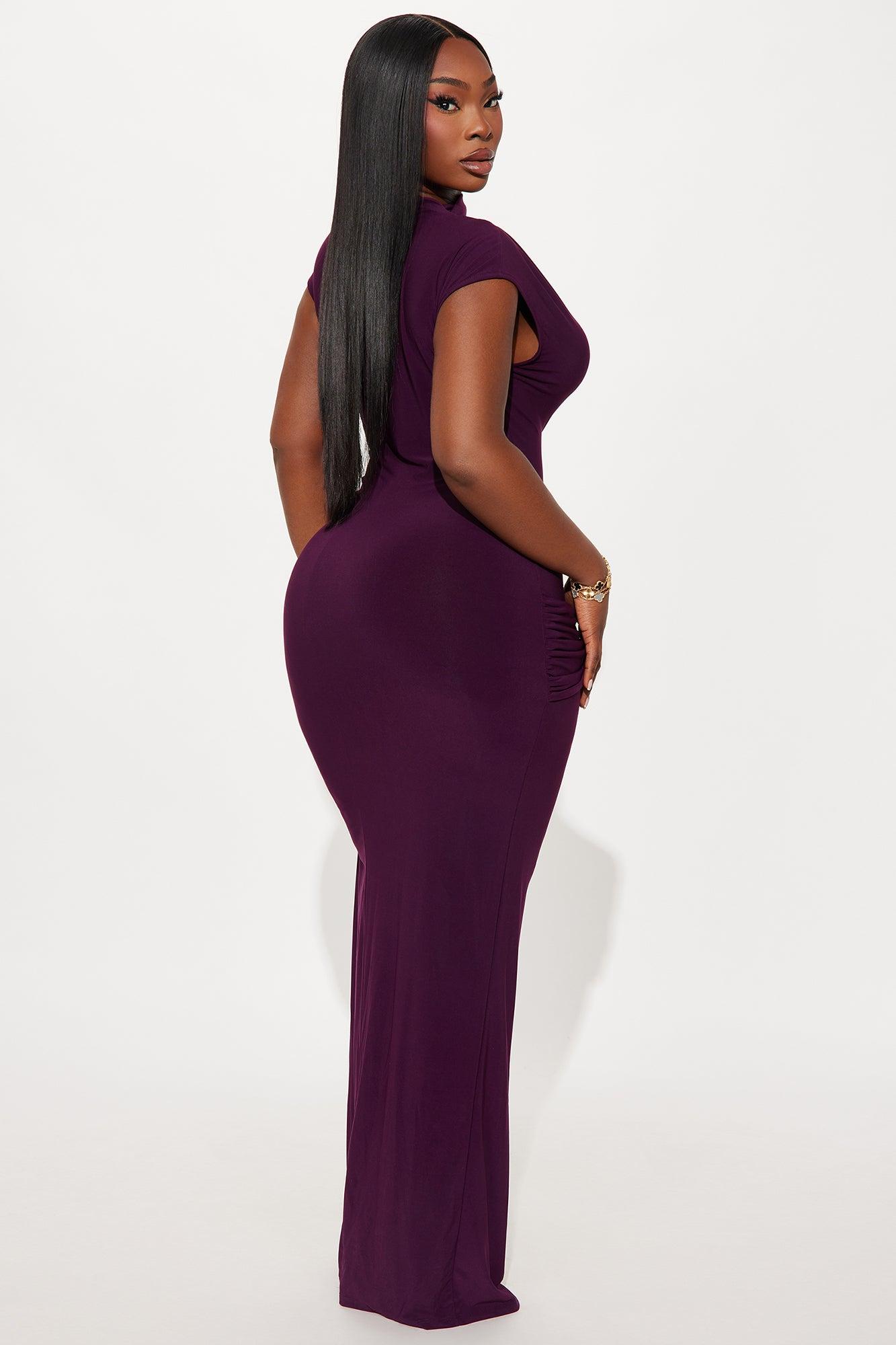 Renae Short Sleeve Ruched Maxi Dress - Plum Female Product Image