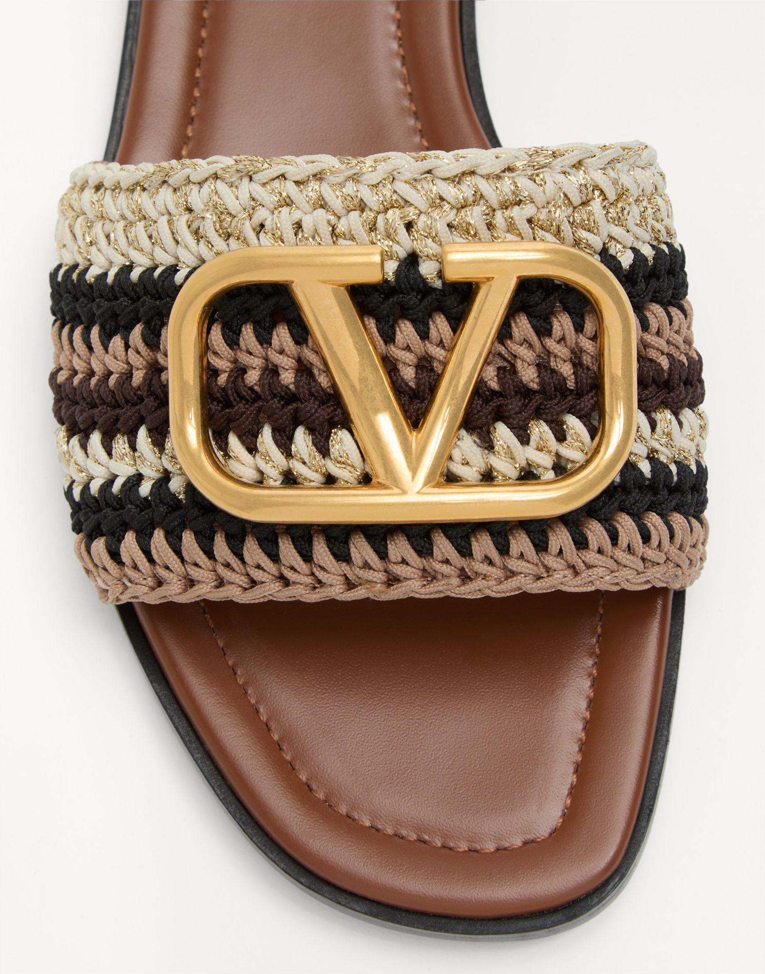 Vlogo Signature Slide Sandal With Crochet Embroidery Product Image