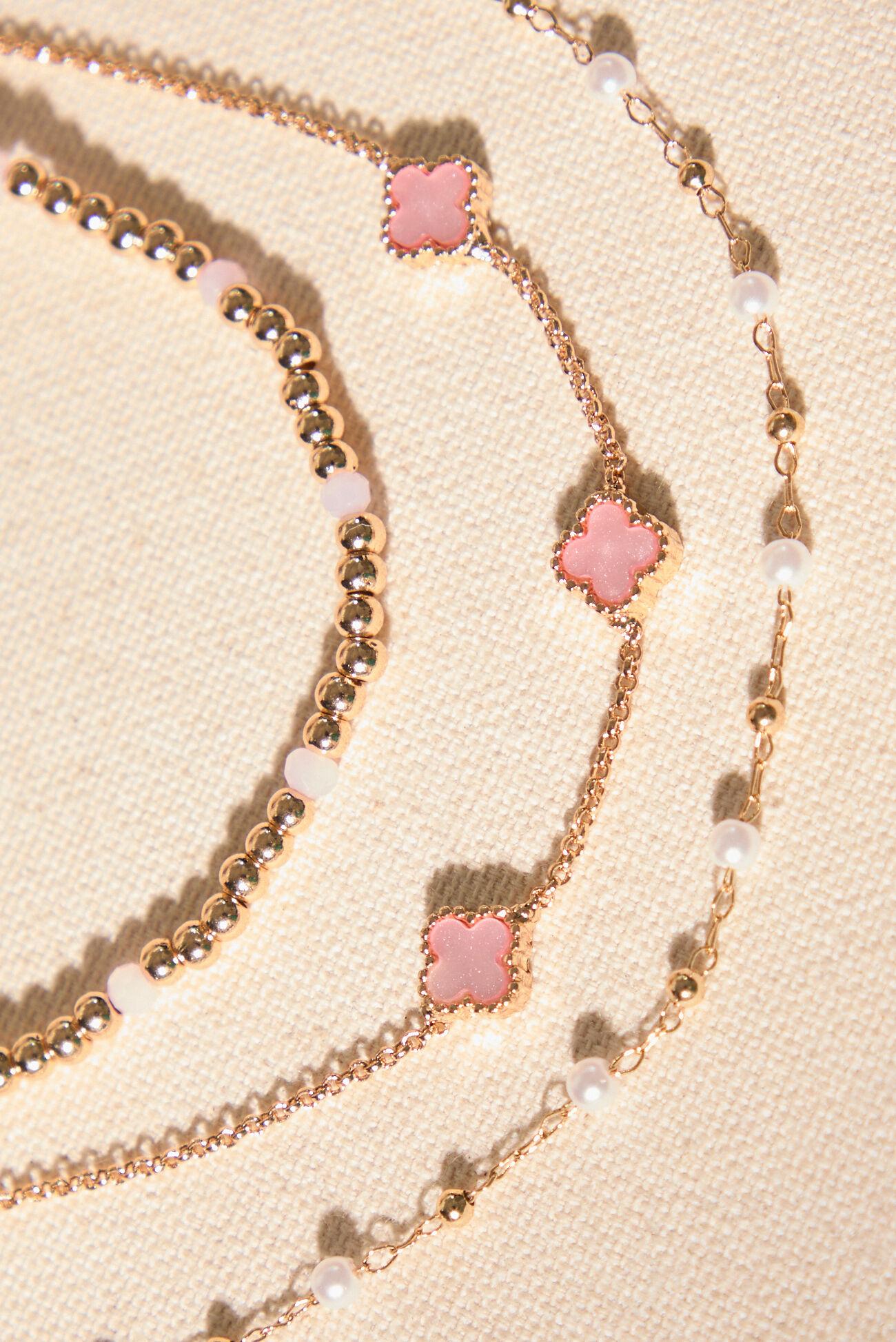 Dainty Clover Pearl Bracelet Set Product Image