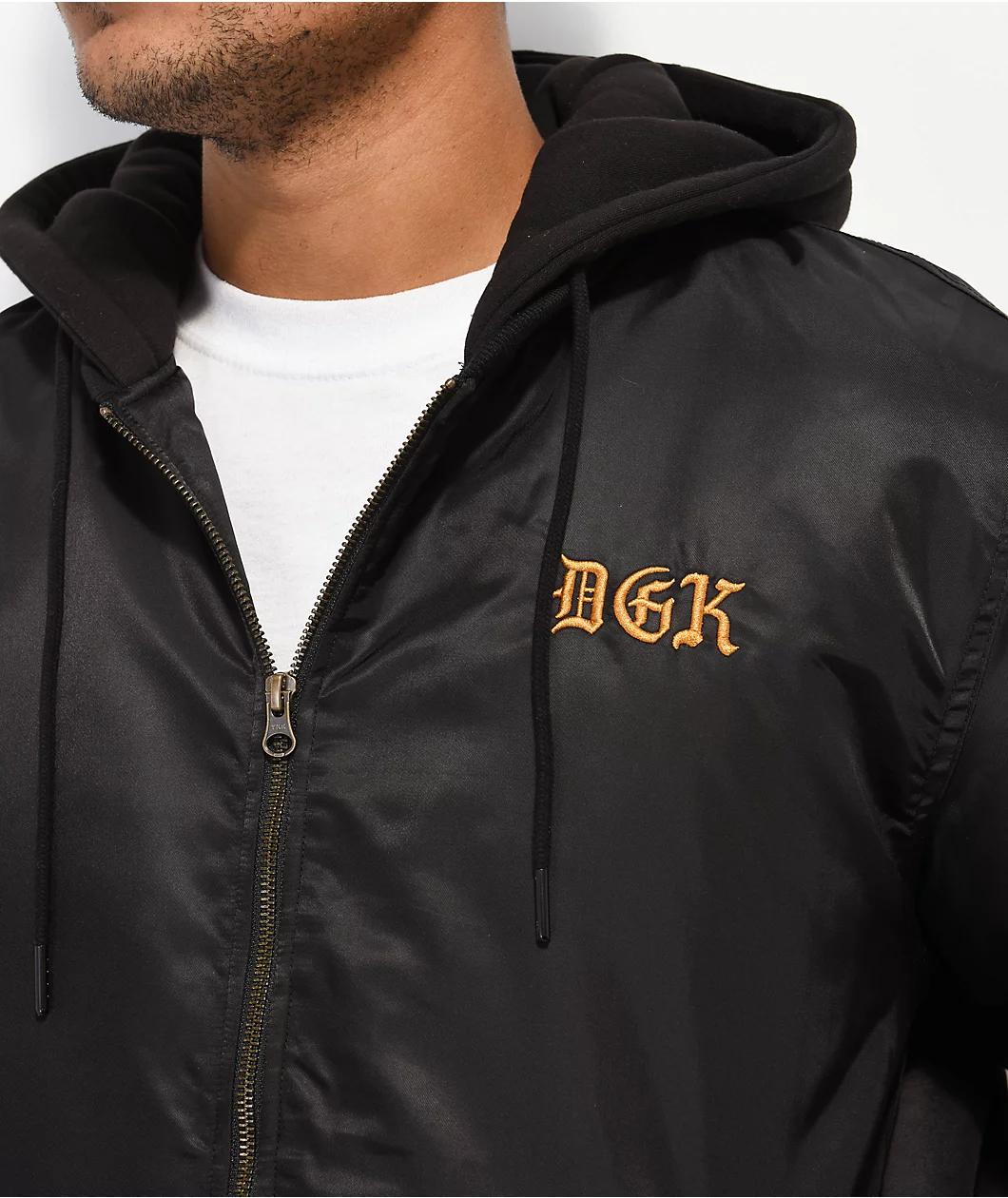 DGK Guadalupe Black Hooded Bomber Jacket Product Image
