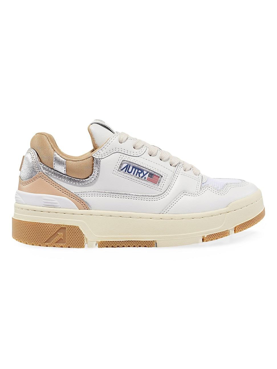 Womens Handmade Leather Low-Top Sneakers Product Image