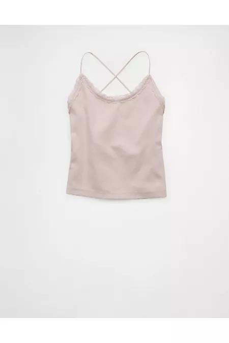 AE Strappy Go Lucky Cropped Lace Tank Top Women's Product Image