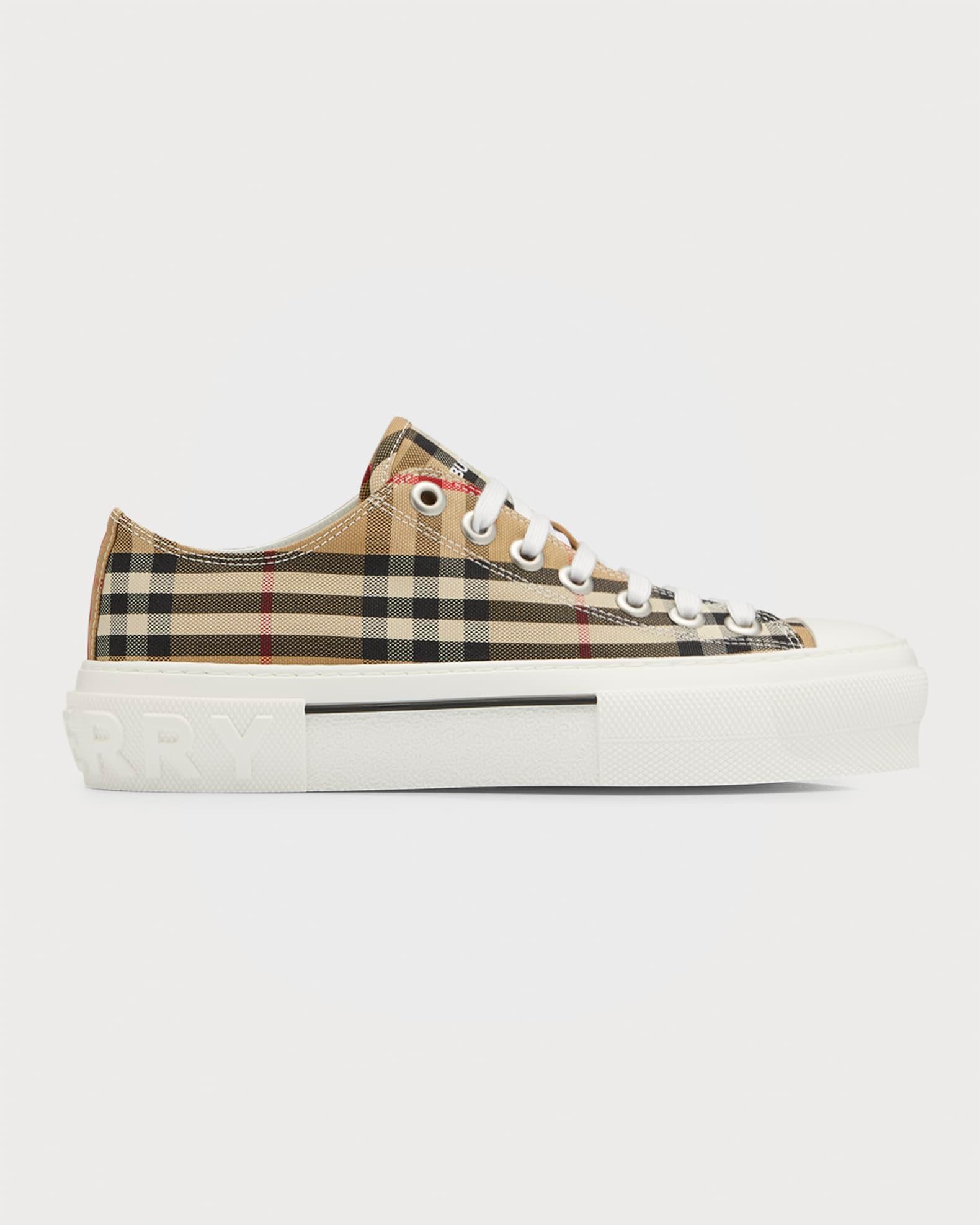 Womens Check Cotton Logo Sneakers Product Image