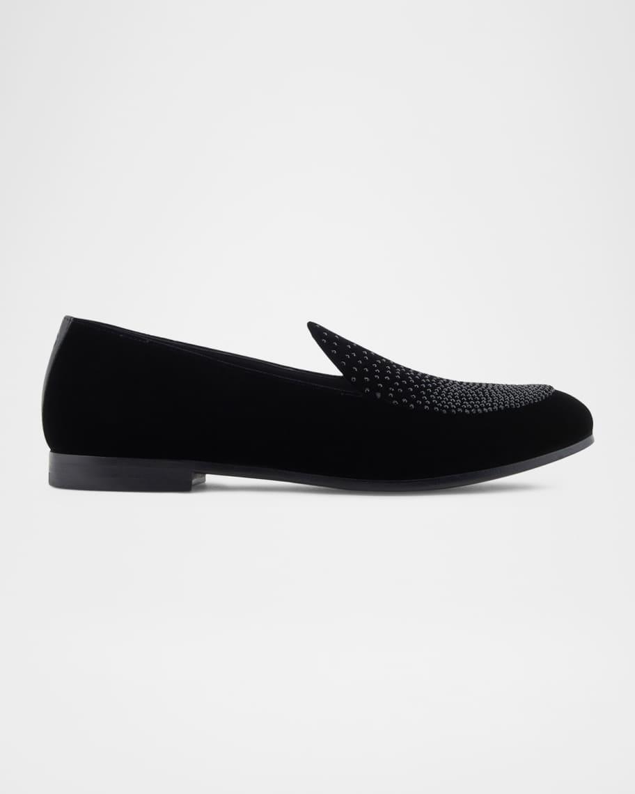 Men's Velvet and Crystal Loafers Product Image