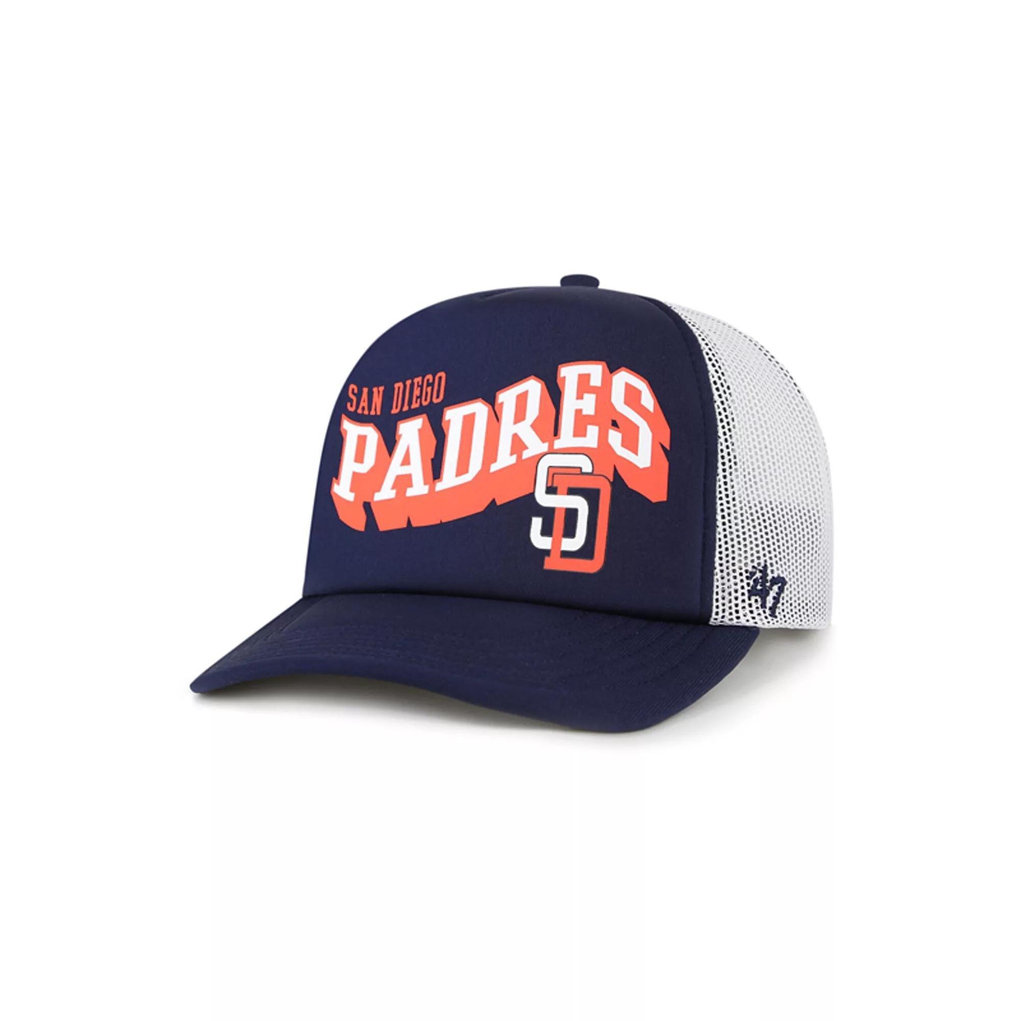 Men's '47 Navy San Diego Padres Meander Foam Trucker Snapback Hat, Blue Product Image