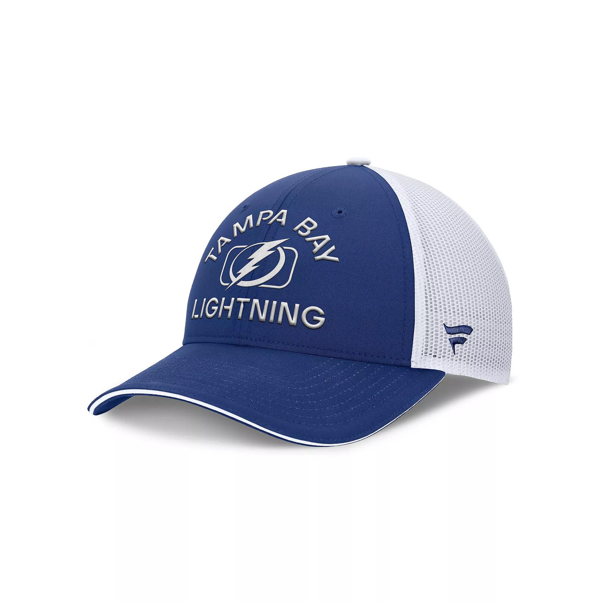 Men's Fanatics Blue/White Tampa Bay Lightning Authentic Pro Rink Trucker Hat, Lgh Blue Product Image