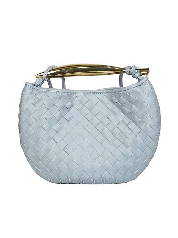 Geometric Split-Joint Woven Zipper Bags Handbags Product Image