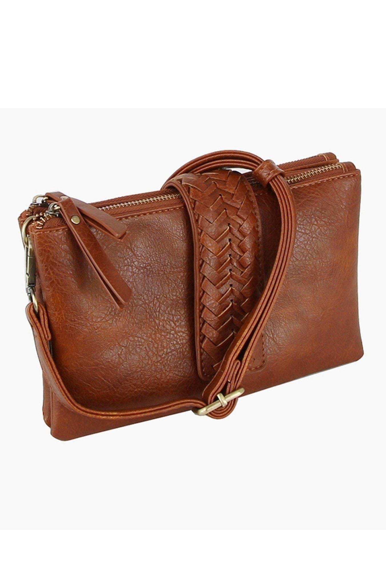Women's Two-Compartment Crossbody Bag with Braid Detail Female Product Image