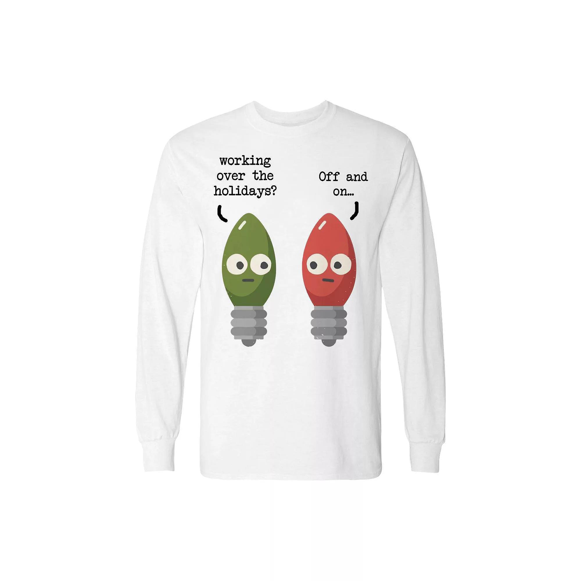 Men's Christmas Working Holidays Long Sleeve Graphic Tee, Adult Unisex,  Product Image