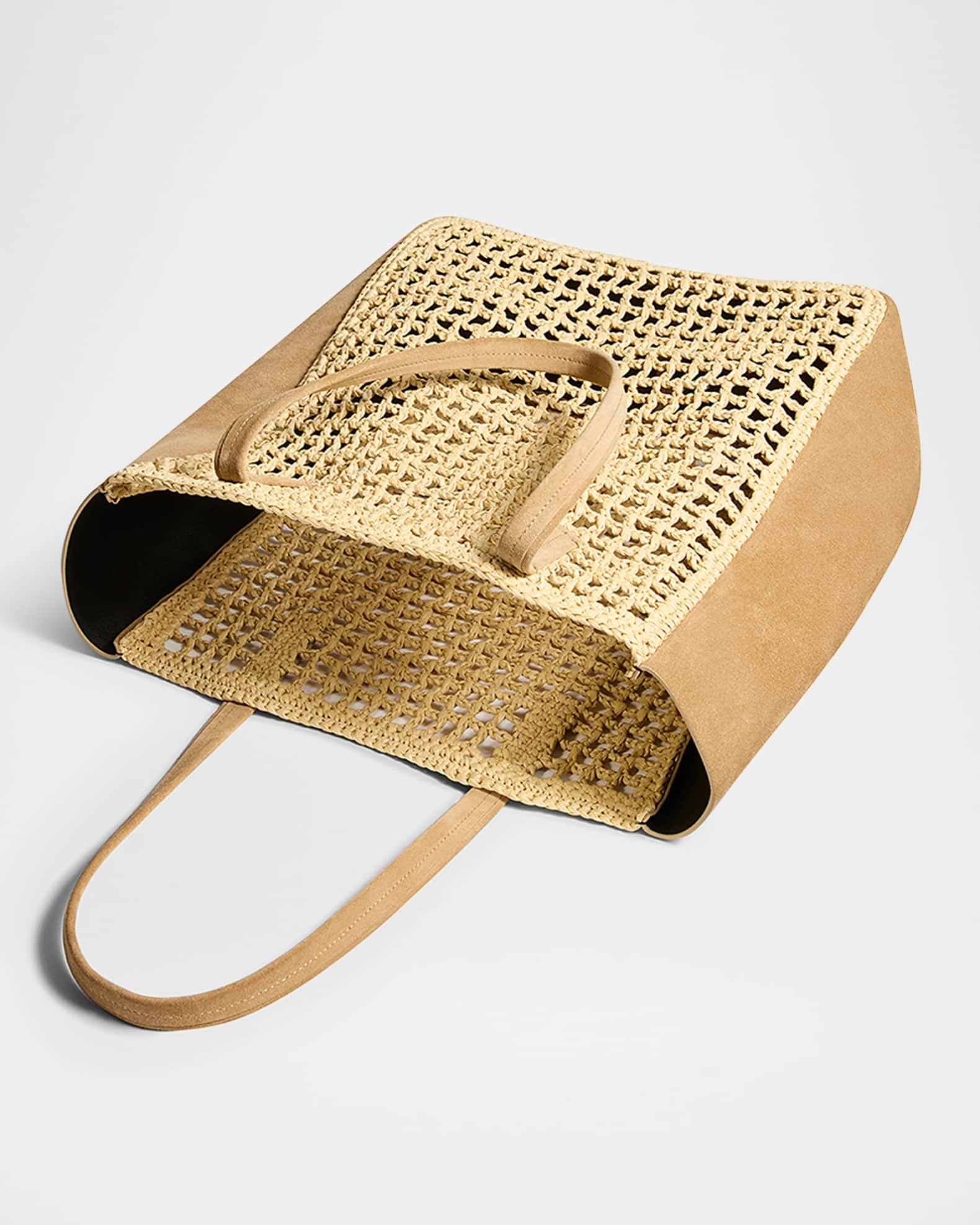 Zoe Raffia and Suede Tote Bag Product Image