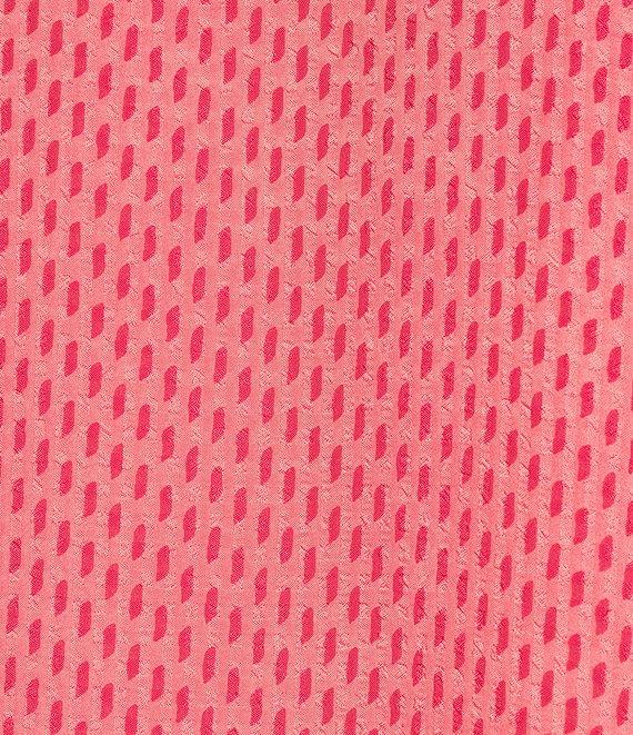 Investments Riley Woven Strawberry Pink Dash Border Cascading Ruffle V-Neck 3/4 Sleeve Top Product Image