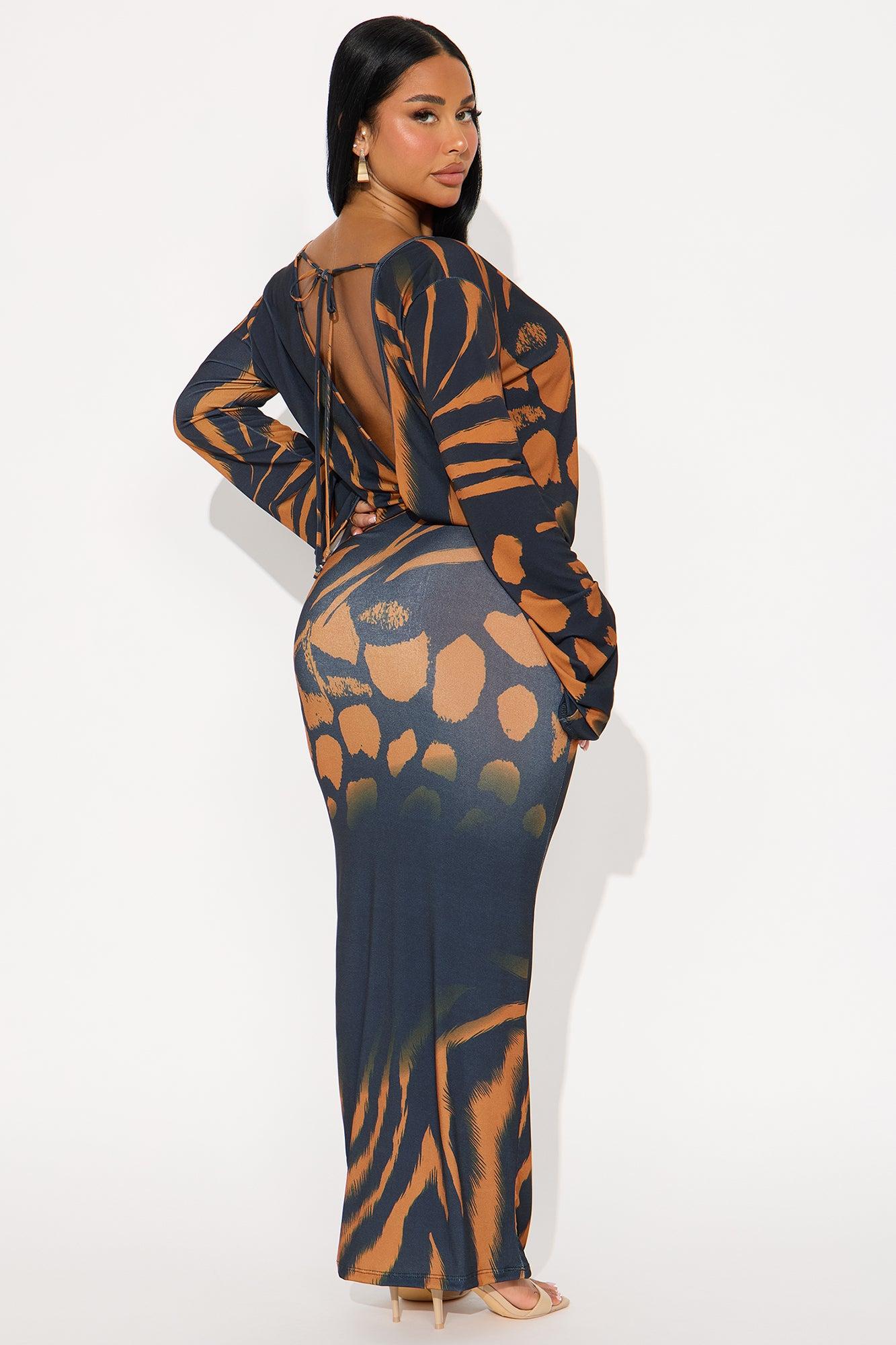 After Hours Backless Maxi Dress - Black/combo Female Product Image