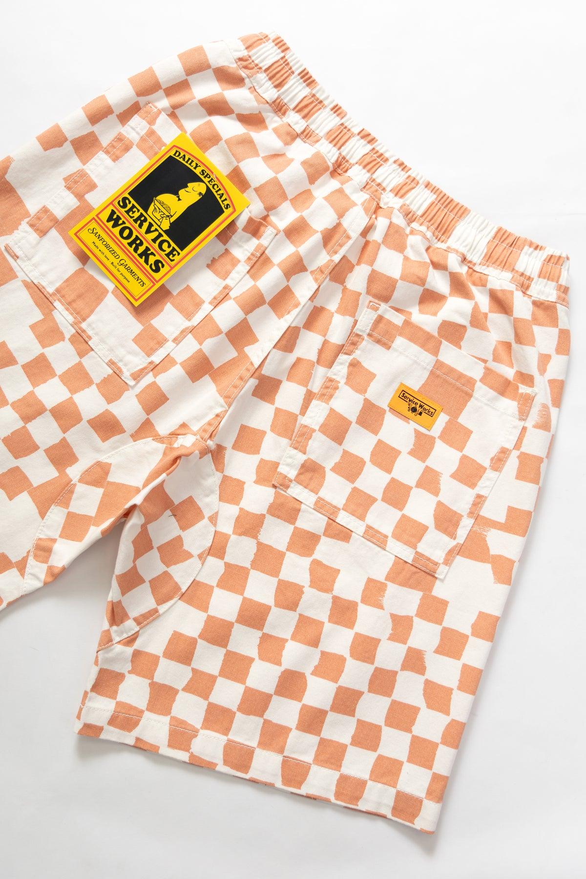 Printed Chef Shorts - Salmon Checker Product Image
