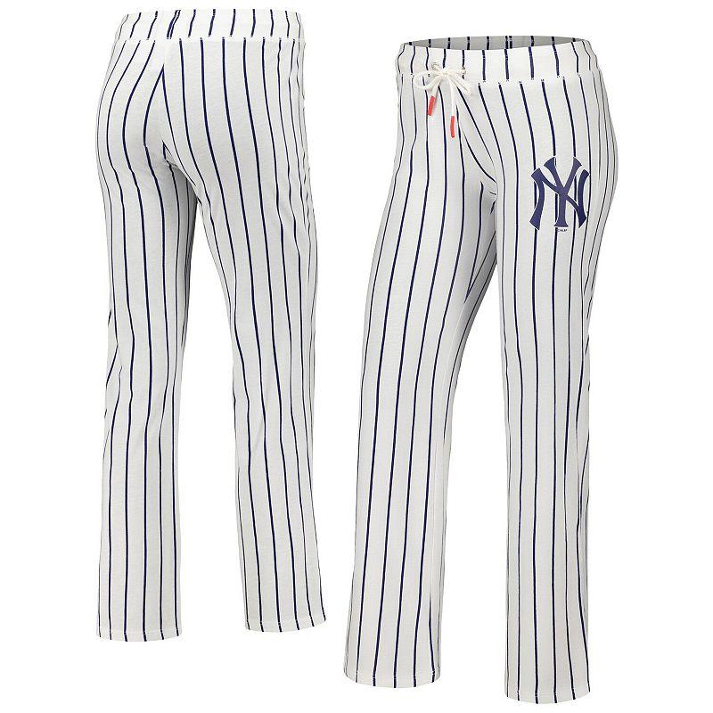 Women's Concepts Sport White New York Yankees Vigor Pinstripe Sleep Pant,  Product Image