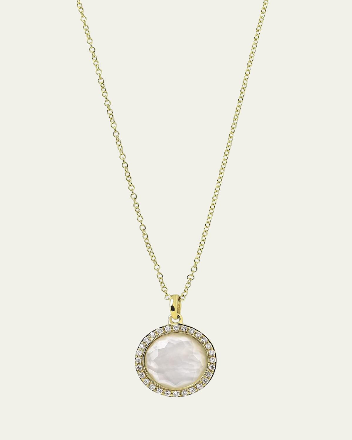Small Pendant Necklace in 18K Gold with Diamonds Product Image