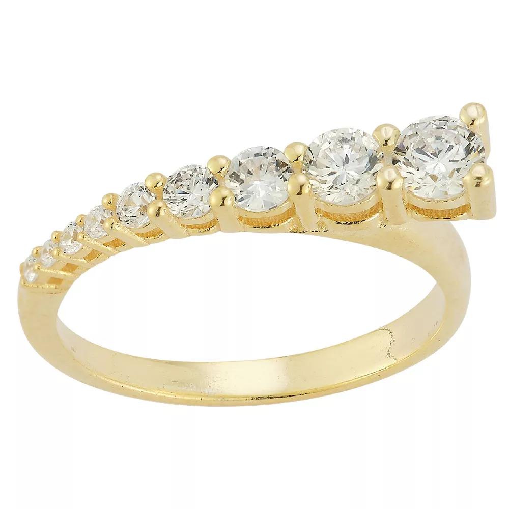 Sunkissed Sterling Sterling Silver Cubic Zirconia Graduated Ring, Women's, Size: 7, Gold Tone Product Image