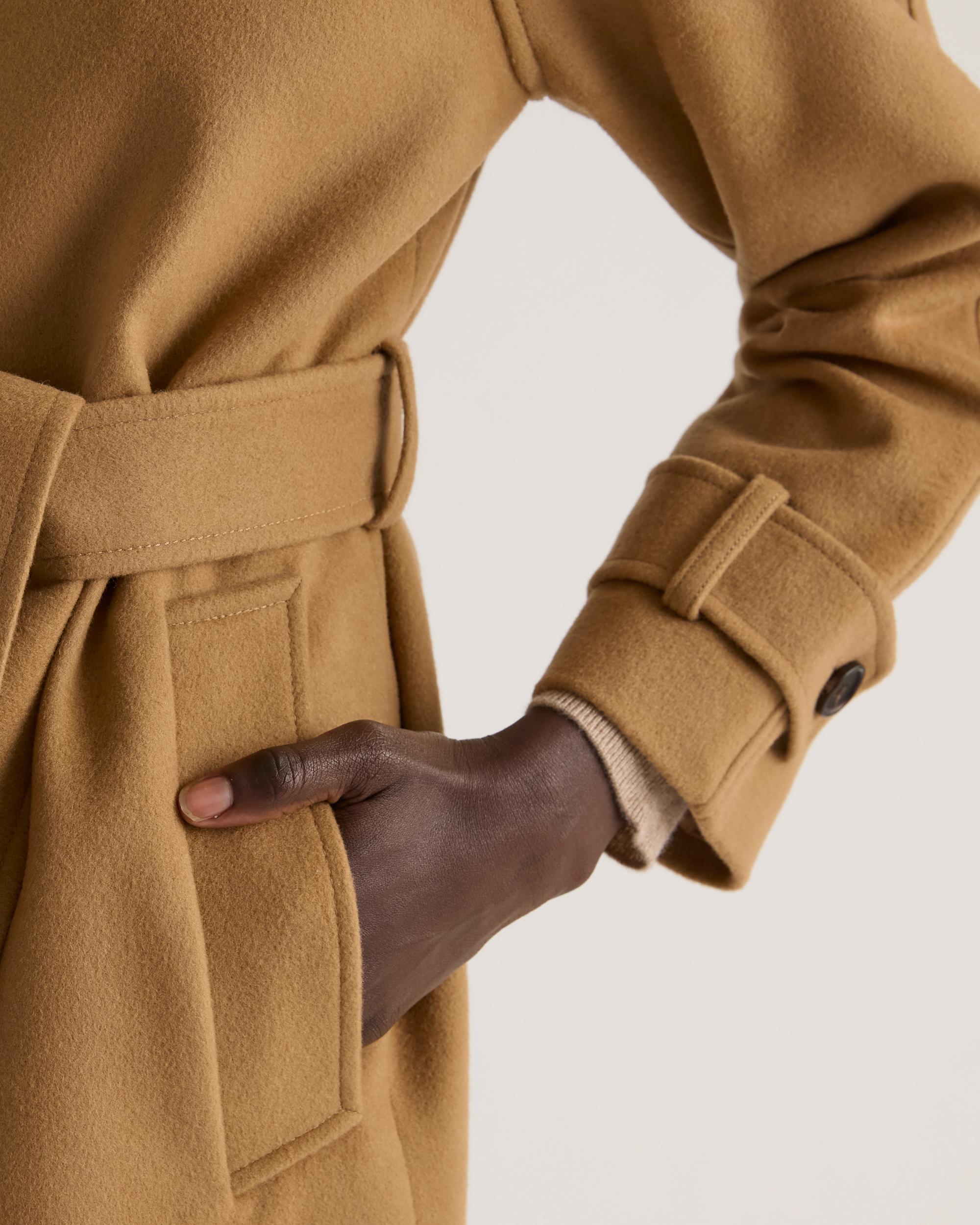 Quince | Women's Italian Wool Belted Point Collar Coat Size XL, Wool/Nylon Product Image