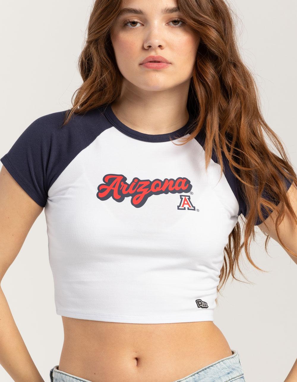 HYPE AND VICE University of Arizona Homerun Womens Raglan Tee - BLUE COMBO Product Image