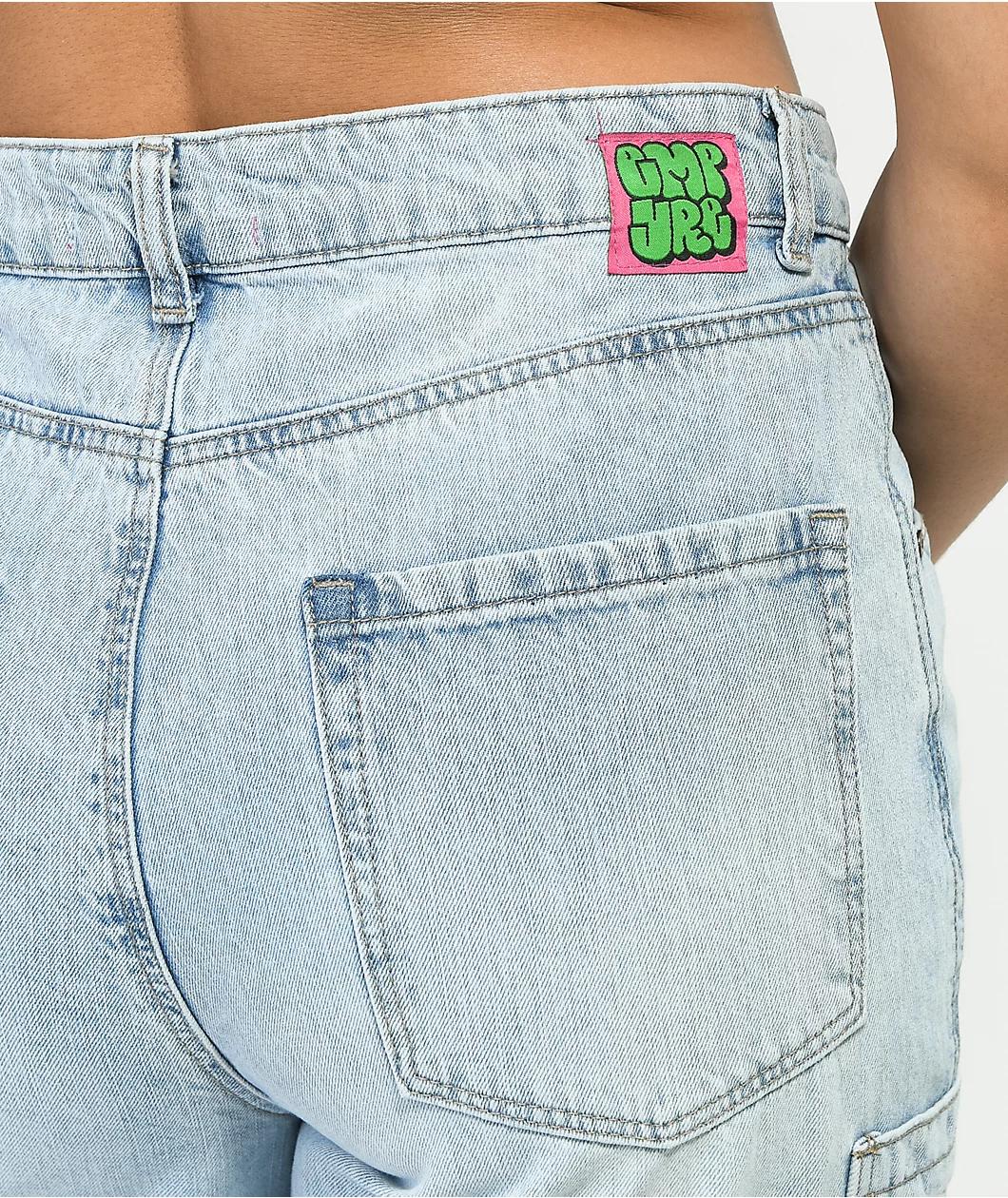 Empyre Tori Light Blue Wash Cargo Skate Jeans Product Image