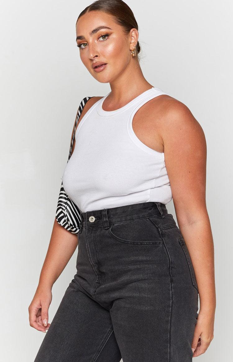 Naomi Ribbed Tank White Product Image