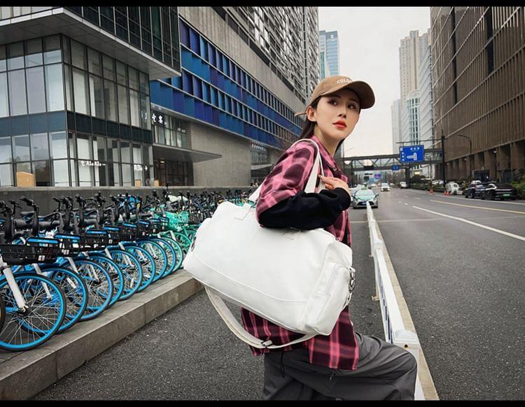 Faux Leather Duffle Bag Product Image