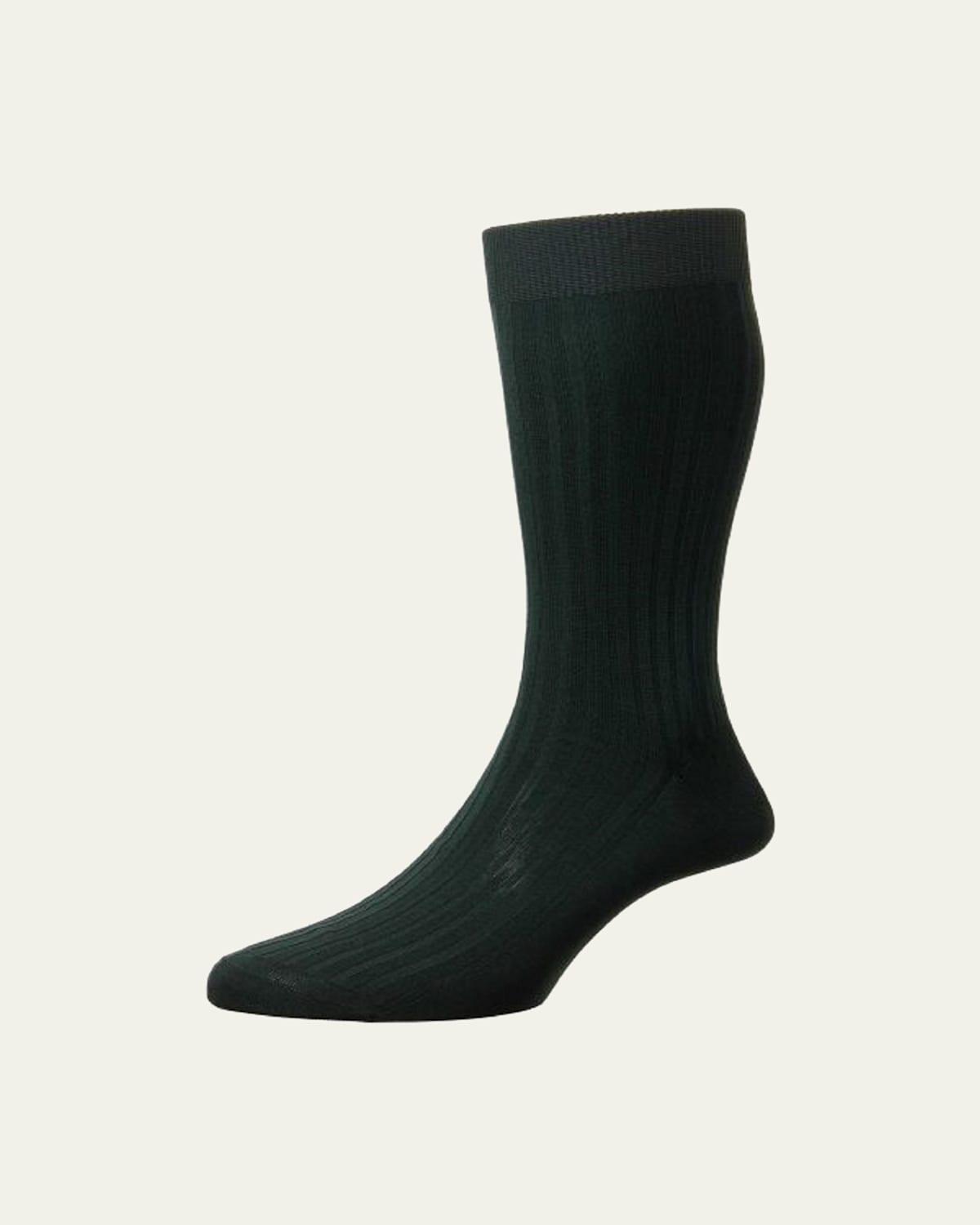 Mens Danvers Ribbed Cotton Mid-Calf Socks Product Image