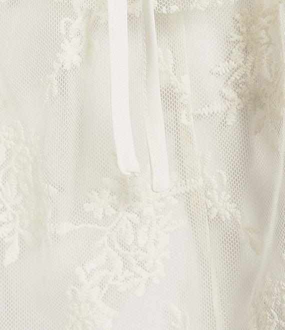 GB V-Neck Lace Embroidered Mesh Coordinating Blouse Product Image