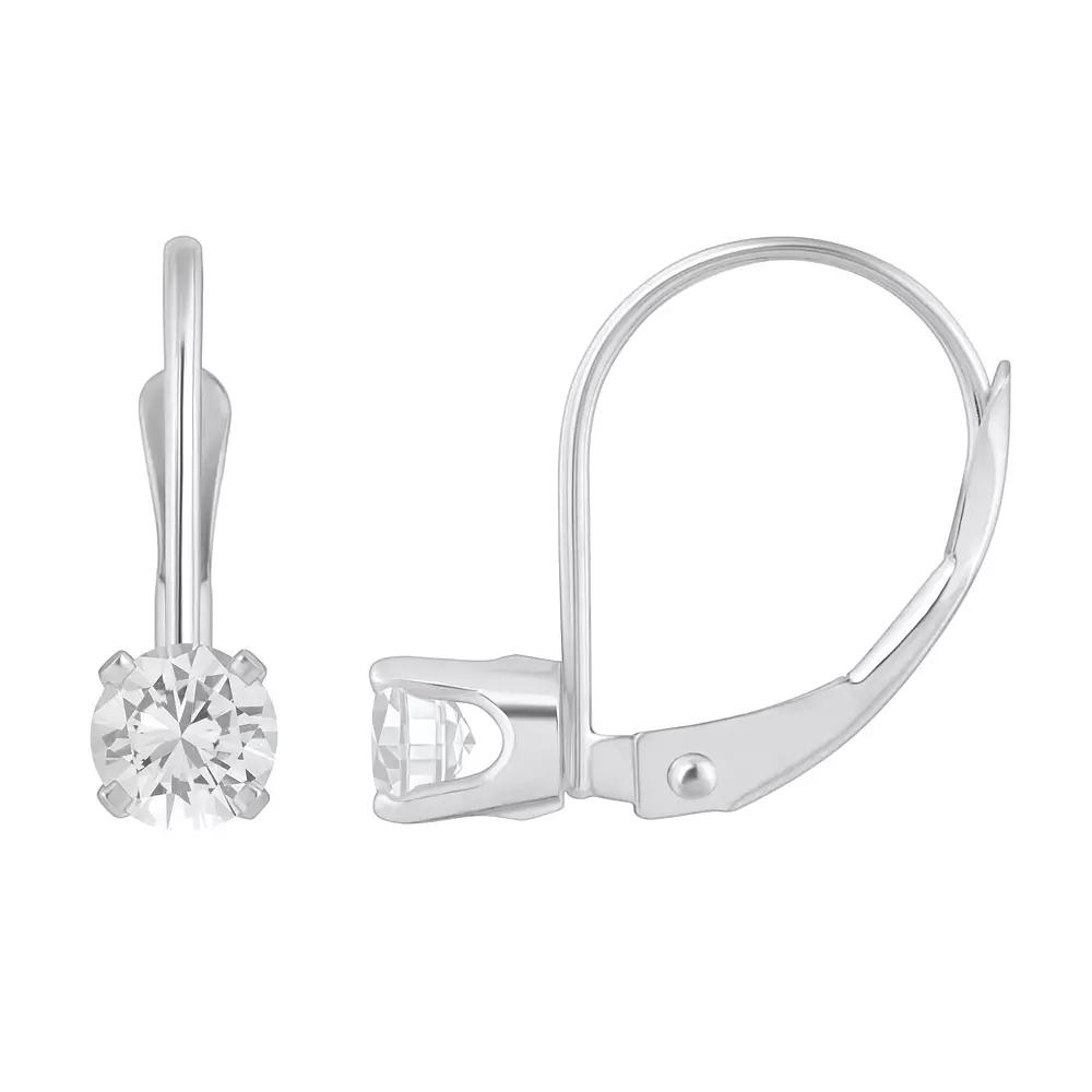 Celebration Gems 14k White Gold Gemstone Drop Earrings, Women's, Moonstone Product Image