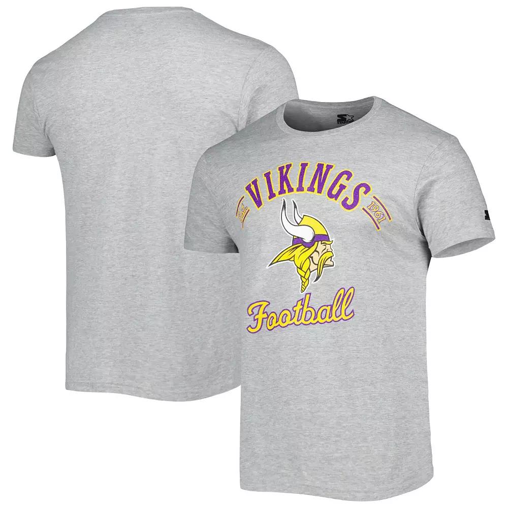 Men's Starter Heathered Gray Minnesota Vikings Prime Time T-Shirt, Size: XL, Grey Product Image
