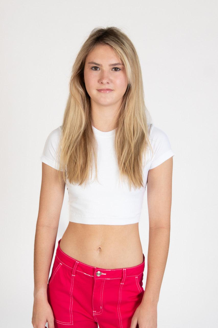 Double Layer Crop Tee Product Image