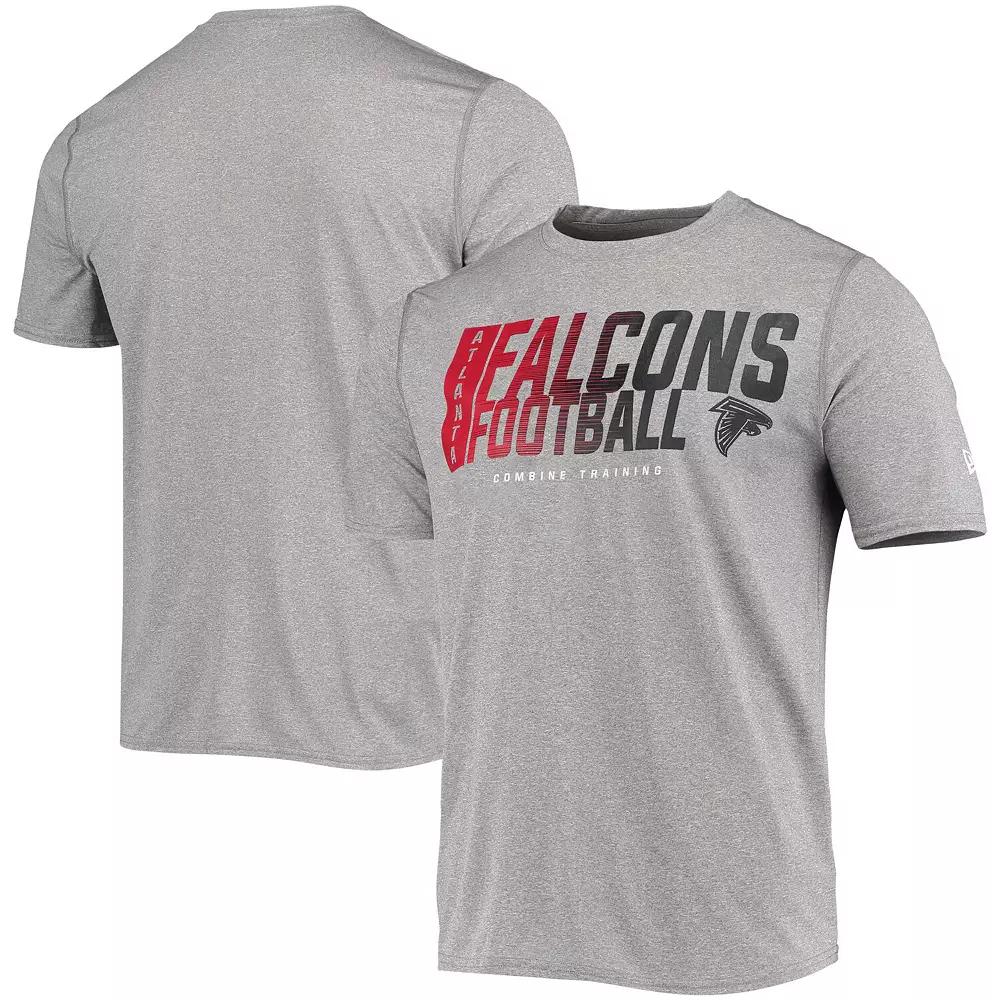 Men's New Era Heathered Gray Atlanta Falcons Combine Authentic Game On T-Shirt,  Product Image