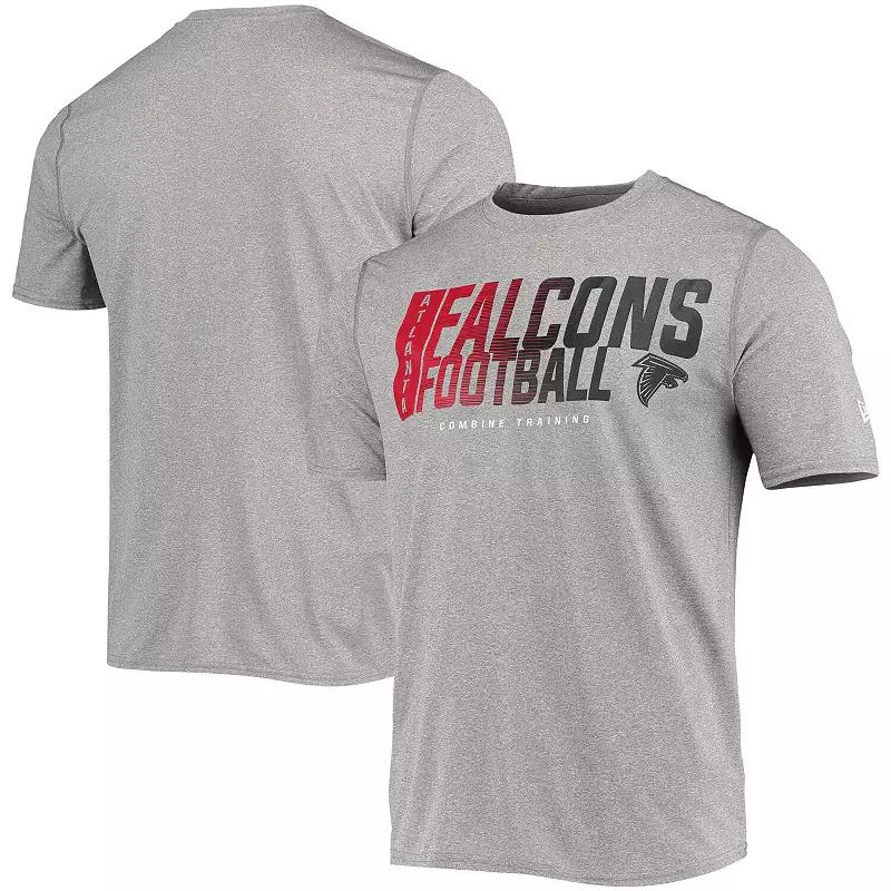 Men's New Era Heathered Gray Atlanta Falcons Combine Authentic Game On T-Shirt,  Product Image