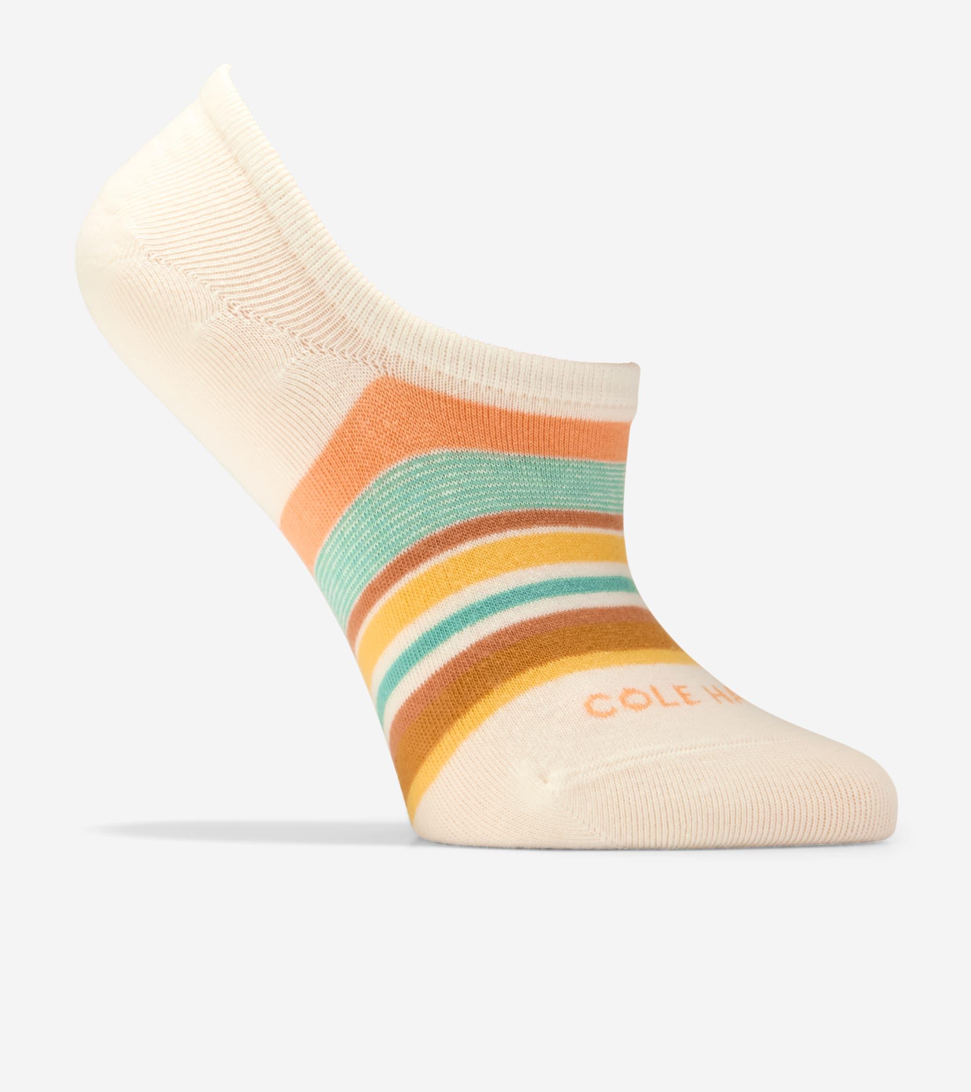 Women's 3 Pack Stripes + Solids Sock Liners in White | Cole Haan Product Image