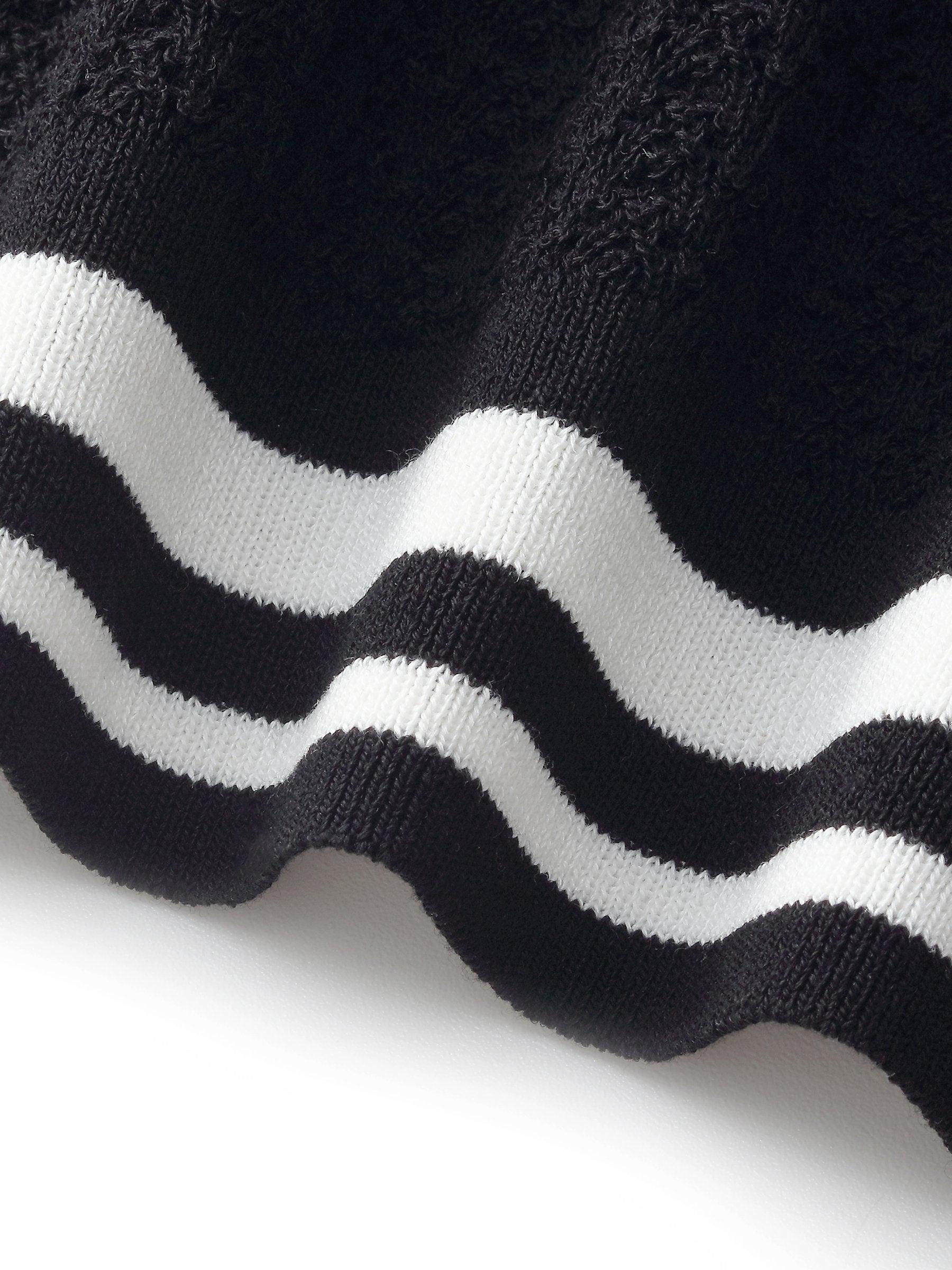 Tencel Blend Openwork Knit Top And Pleated Skirt Two-Piece Set Product Image