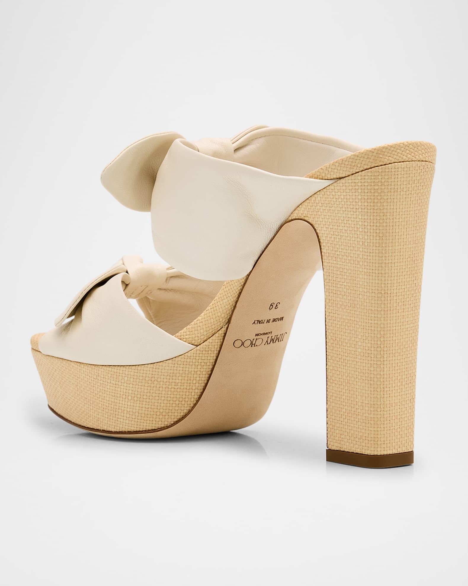 Rua 120 Raffia and Leather Platform Sandals Product Image