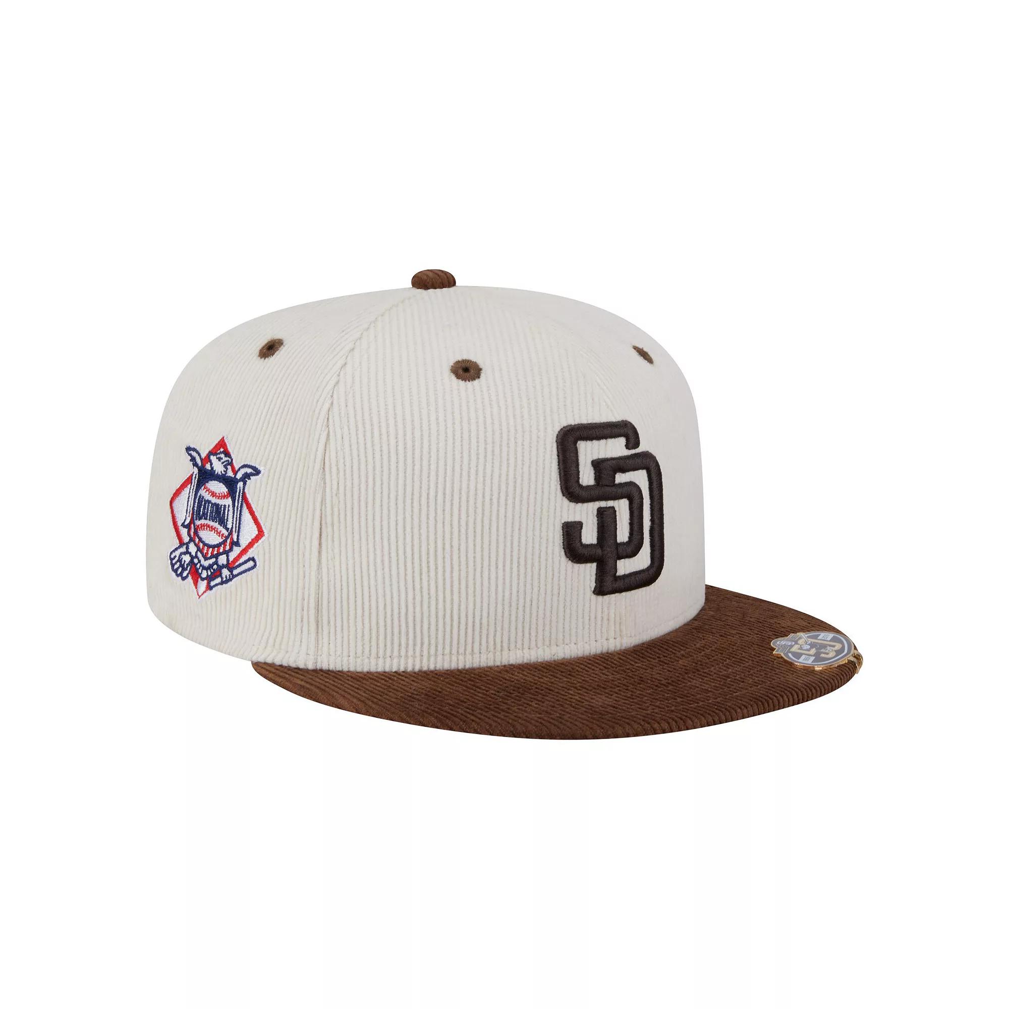 Men's New Era Cream/Brown San Diego Padres Two-Tone Corduroy 59FIFTY Fitted Hat, Size: 7 1/2, Beige Product Image