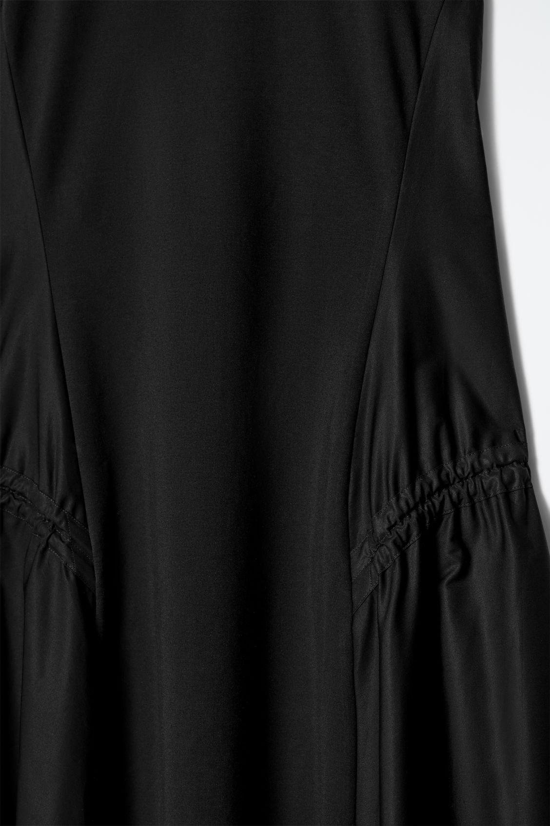 PANELED GATHERED-SIDE MIDI DRESS Product Image