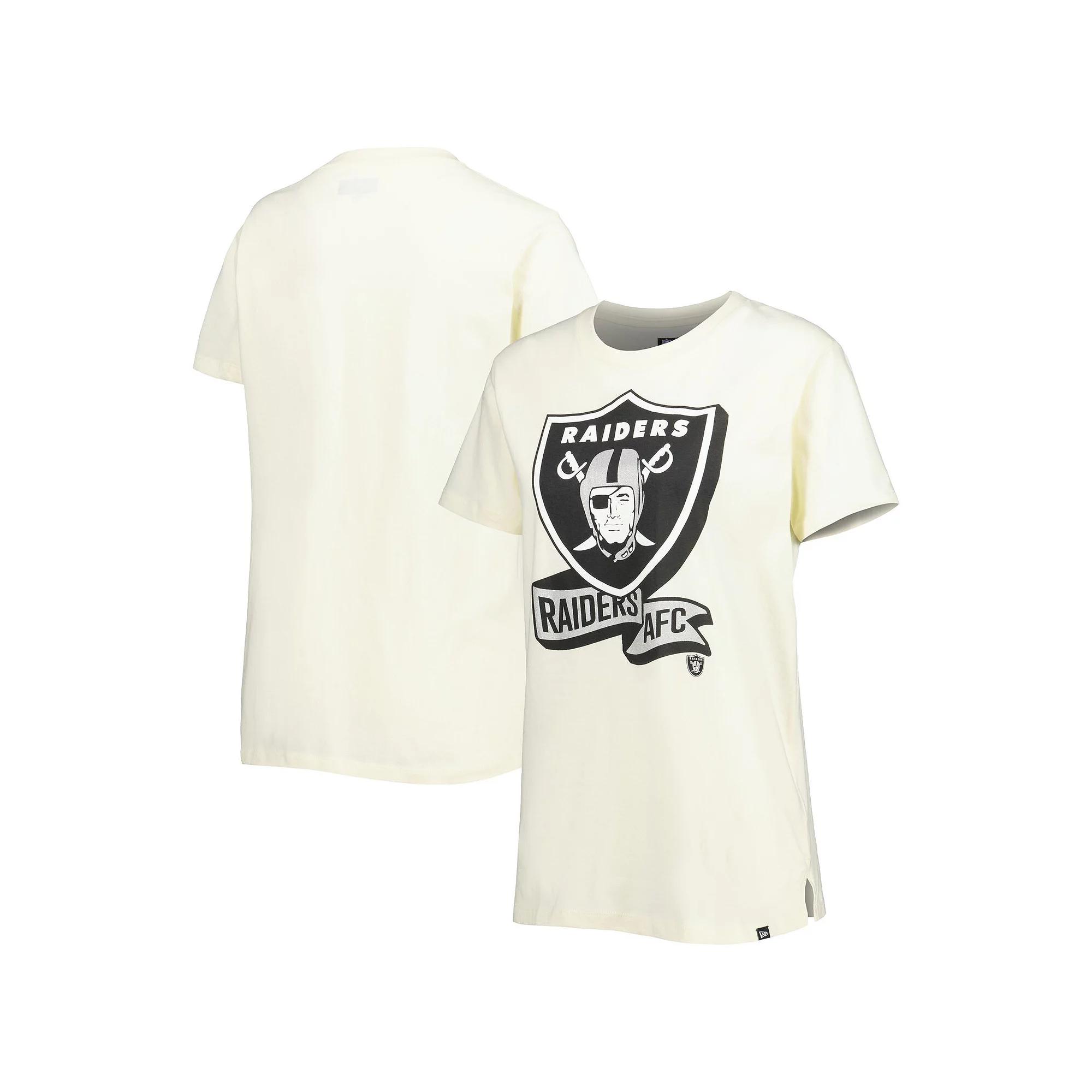 Women's New Era Cream Las Vegas Raiders Chrome Sideline T-Shirt,  Product Image