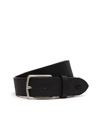 Men's Chantaco Lacoste Engraved Tongue Buckle Leather Belt Product Image