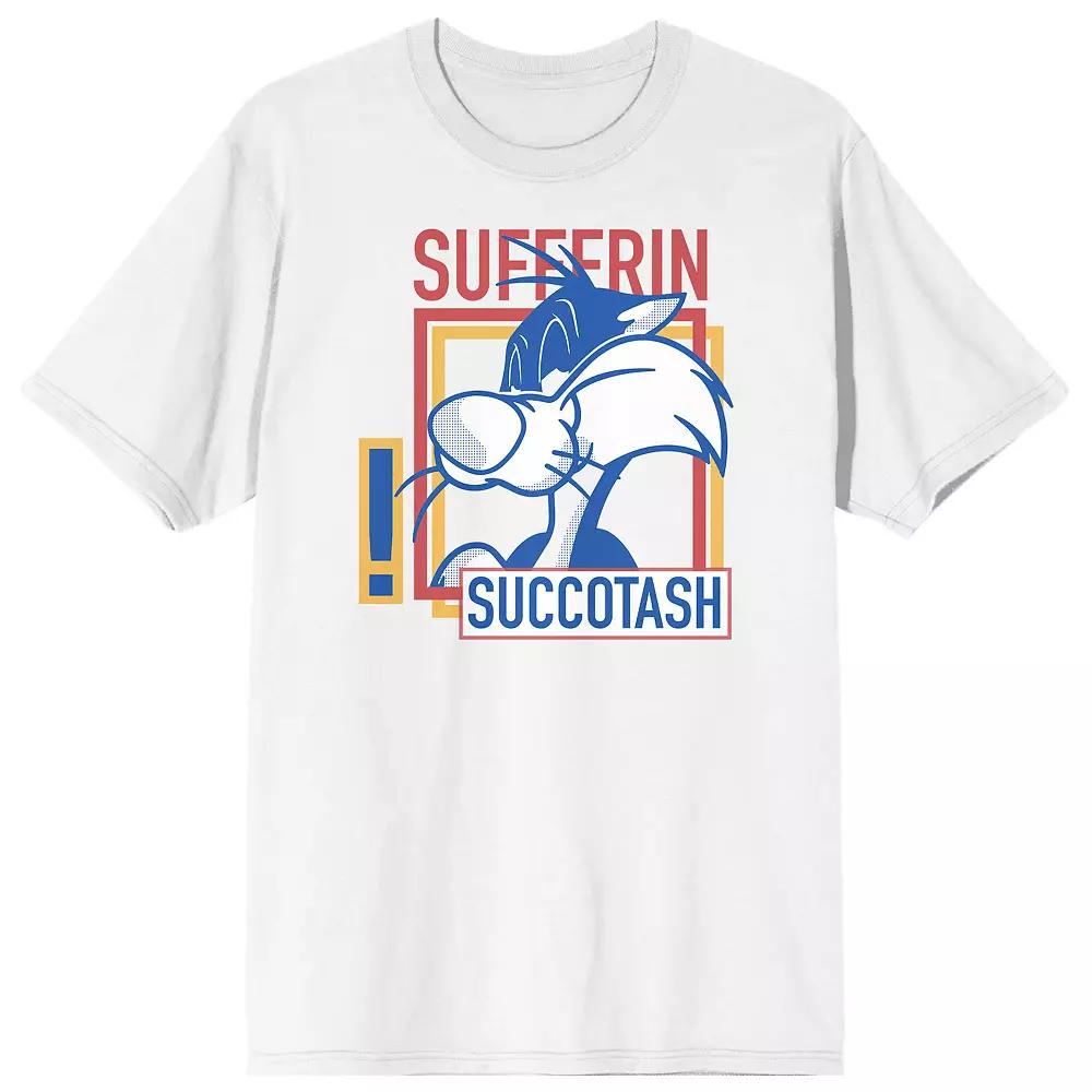 Men's Looney Tunes Sylvester Tee, Size: Large, White Product Image